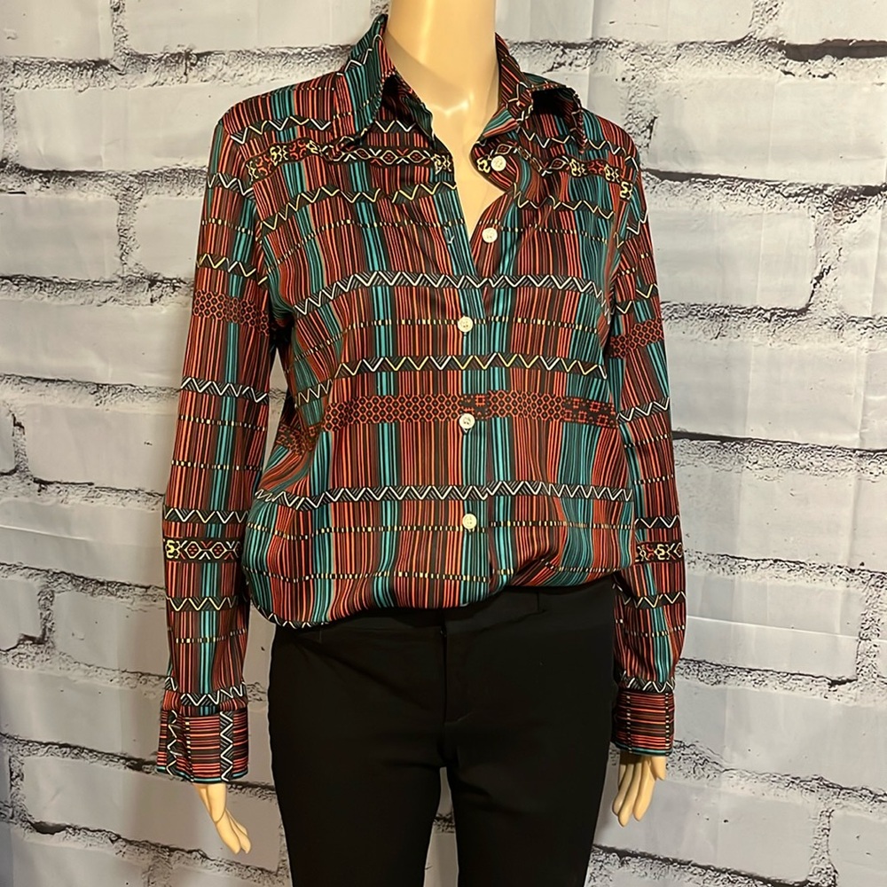 Vintage 1970’s Women’s Print Button Down Size Medium